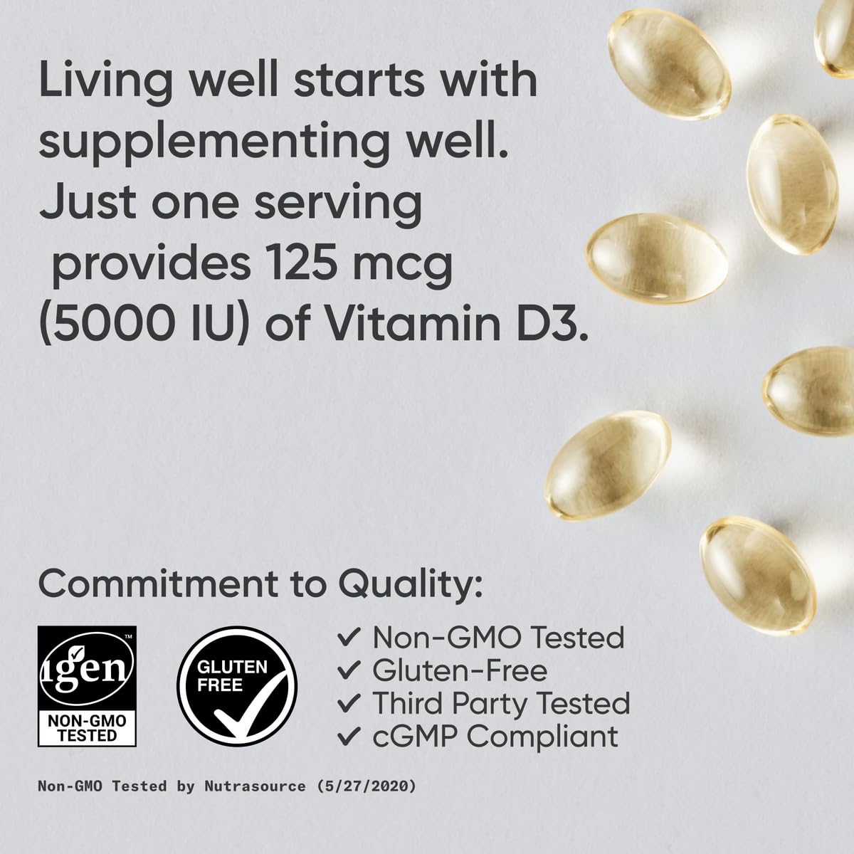 Sports Research Vitamin D3 5000 IU with Coconut MCT Oil - High Potency Vitamin D Supplement for Immune & Bone Support - Non-GMO Verified, Gluten & Soy Free – 125mcg, 360 Liquid Softgels Sports Research buy supplements Au