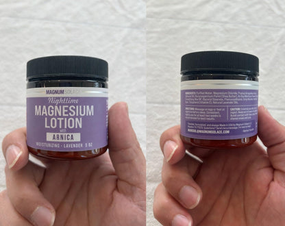 Magnum Solace Nighttime Magnesium Lotion with Arnica – Highly Concentrated Magnesium