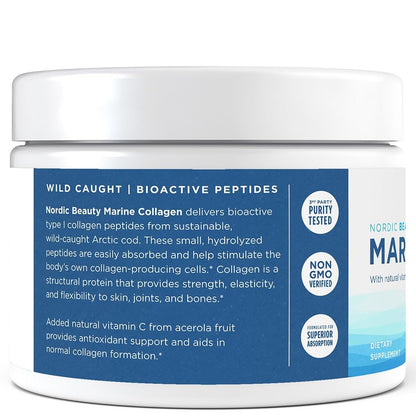 Nordic Naturals Nordic Beauty Marine Collagen Powder, Strawberry - 5.29 Ounces - Collagen Powder Supplement for Healthy Skin, Joints, and Bones, Vitamin C for Antioxidant Support - 30 Servings Nordic Naturals buy supplements Au