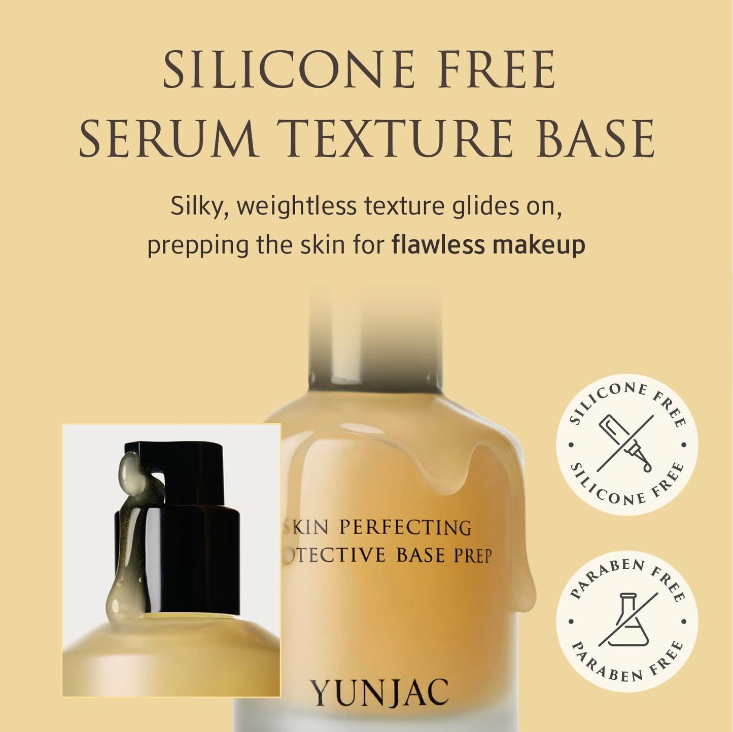 YUNJAC Base Prep Korean Primer (1.35 fl oz) – Silicone-Free Grip Makeup Base, Serum Texture for Radiant Skin, Long-Lasting Glow with Rice Ferment, Ceramide, Niacinamide, Squalane YUNJACBuy Supplements Australia