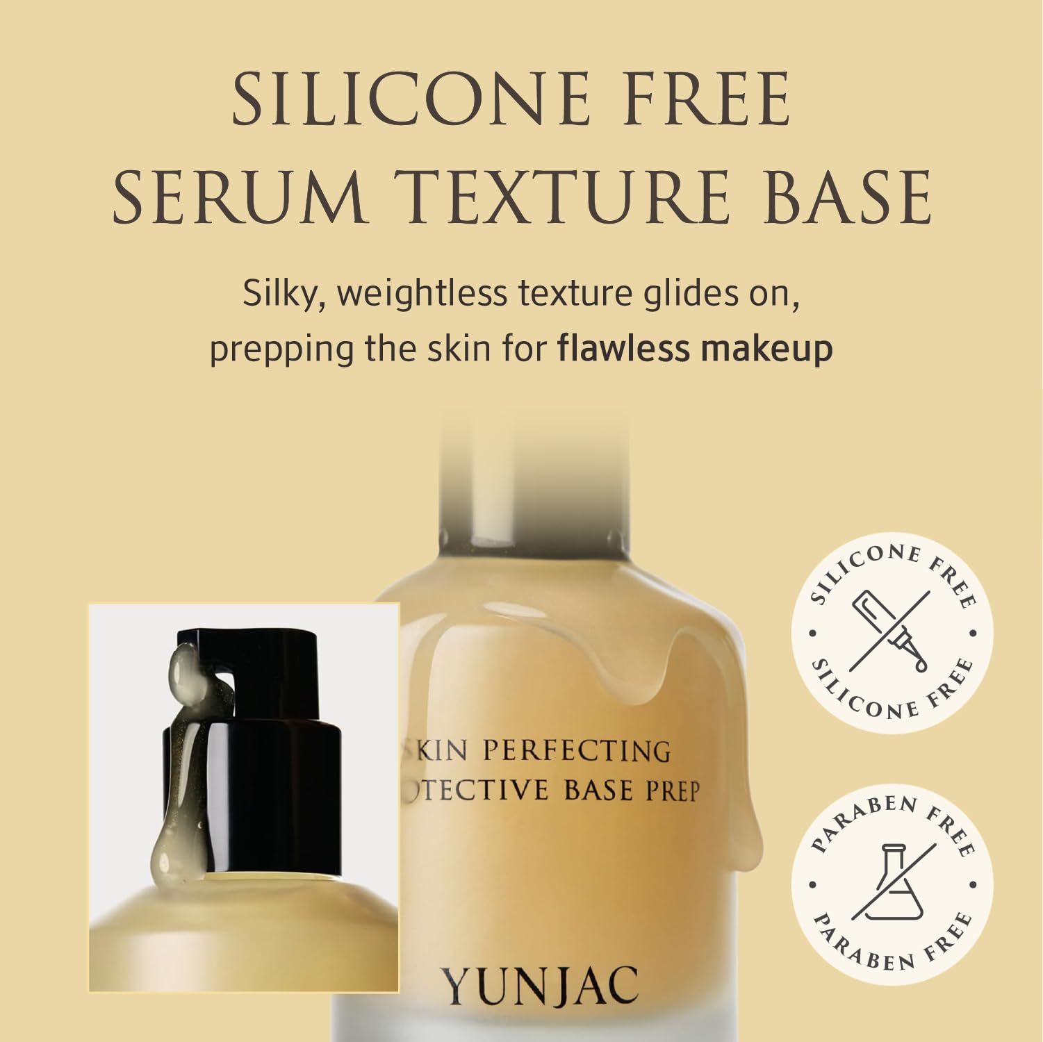 YUNJAC Base Prep Korean Primer (1.35 fl oz) – Silicone-Free Grip Makeup Base, Serum Texture for Radiant Skin, Long-Lasting Glow with Rice Ferment, Ceramide, Niacinamide, Squalane YUNJACBuy Supplements Australia