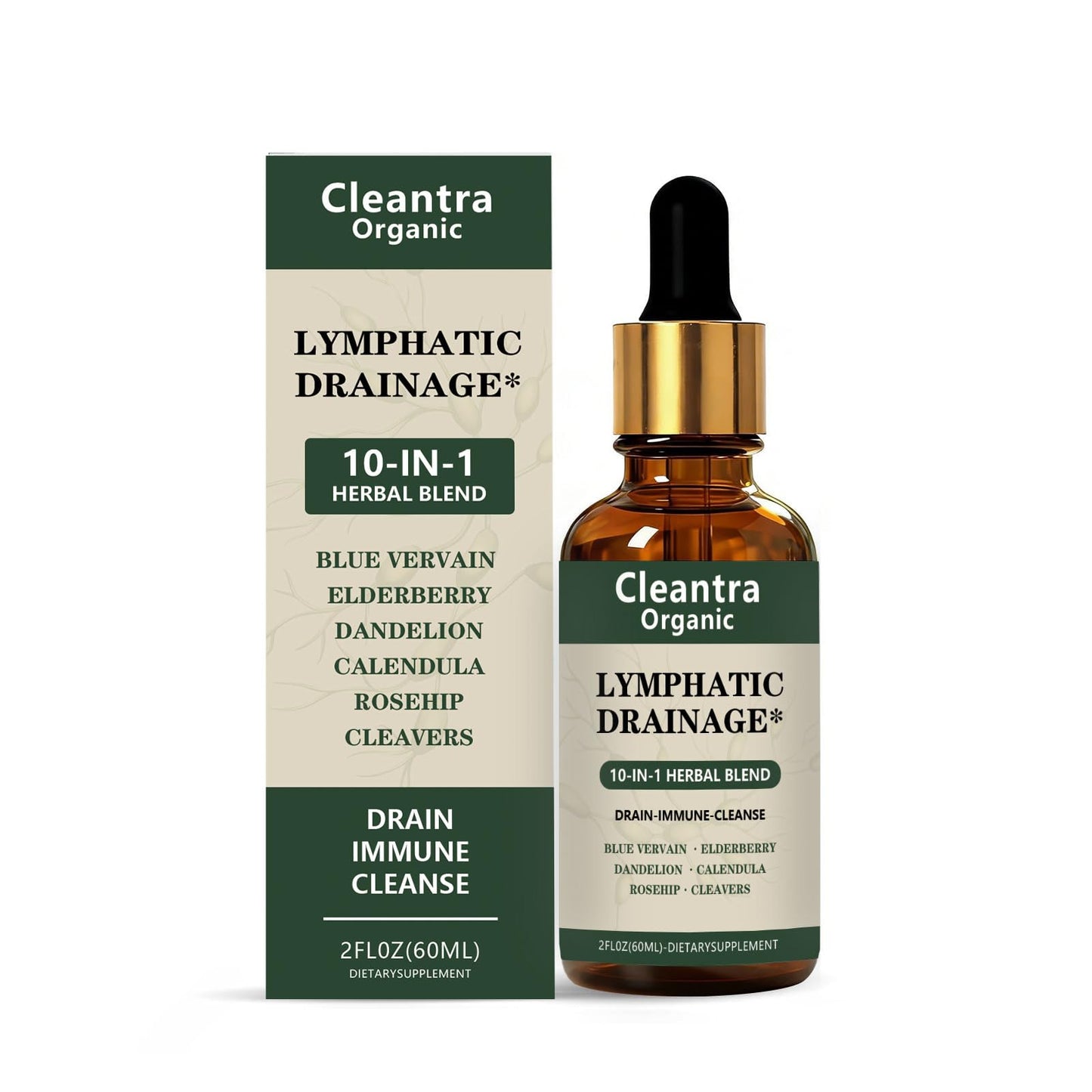 Cleantra Organic Lymphatic Drainage Drops,Natural Herbal Blend Lymphatic System Support Fast-Absorbing,Vegan & Non-GMO,Fast-Absorbing,2 fl oz (1PCS) Cleantra Organic buy supplements Au