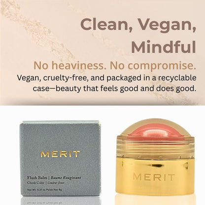 MERIT Flush Balm Cream Blush – Lusitano Soft Peach | Hydrating Radiant Cheek & Lip Tint Stick with Vitamin E | Lightweight, Buildable, Vegan & Cruelty-Free Blush MeritBuy Supplements Australia