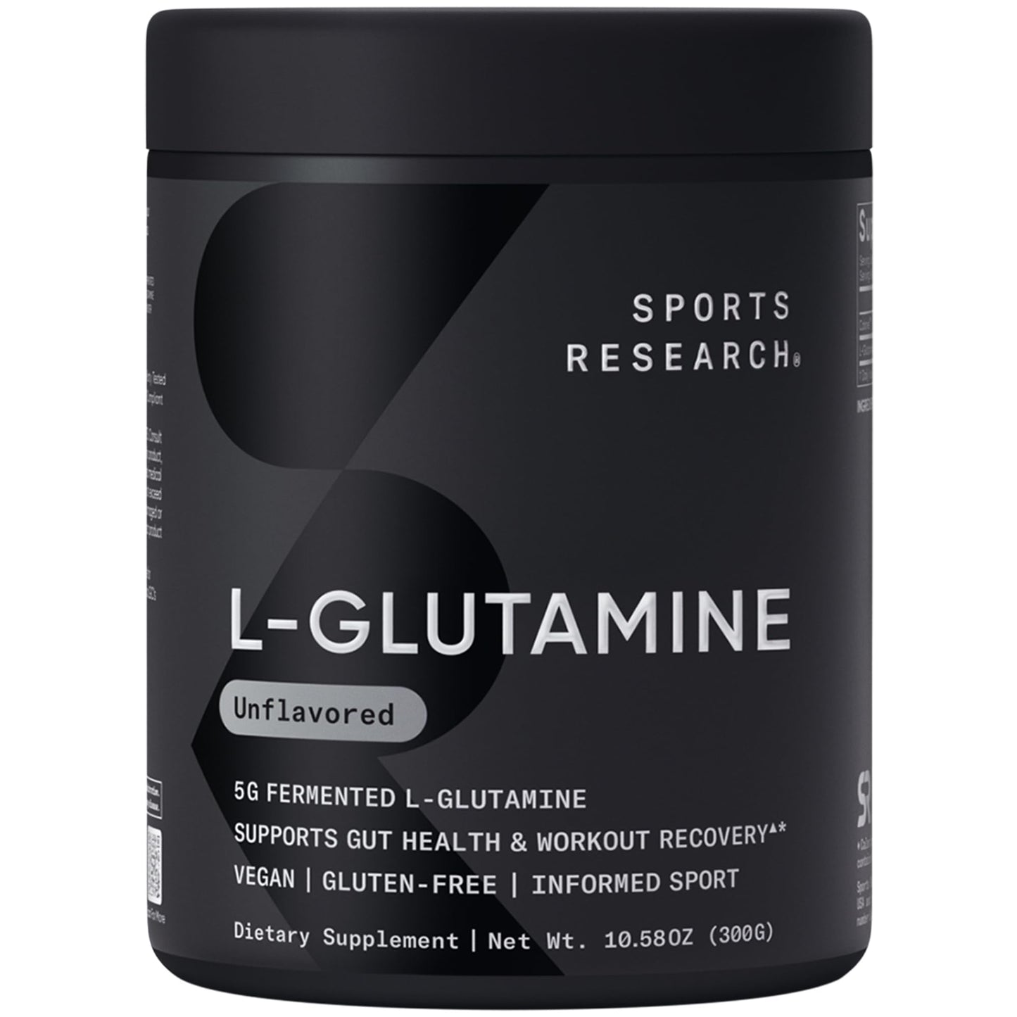 Sports Research L-Glutamine - Workout Recovery, Immune Health & Gut Health Support - 5 G Per Serving - 10.58 Oz