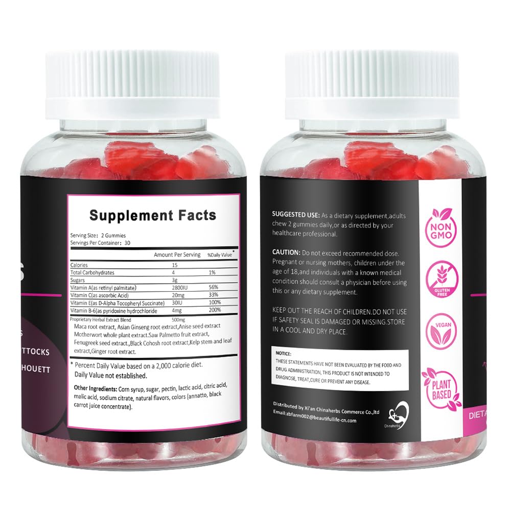 Aromlife BBL Gummies for Women, Pack of 3, Bear Shape Booty Gummies with Herbal Ingredients, BBL Vitamin Gummy with Fenugreek, Asian Ginseng, Motherwort, Saw Palmetto, Anise Seed & Vitamin C Aromlife buy supplements Au