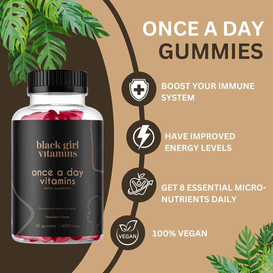 Black Girl Vitamins Look Good Feel Good Bundle – Hair Skin & Nails, Vitamin D3 2000IU & Once a Day Multivitamin - Women's Supplement Bundle