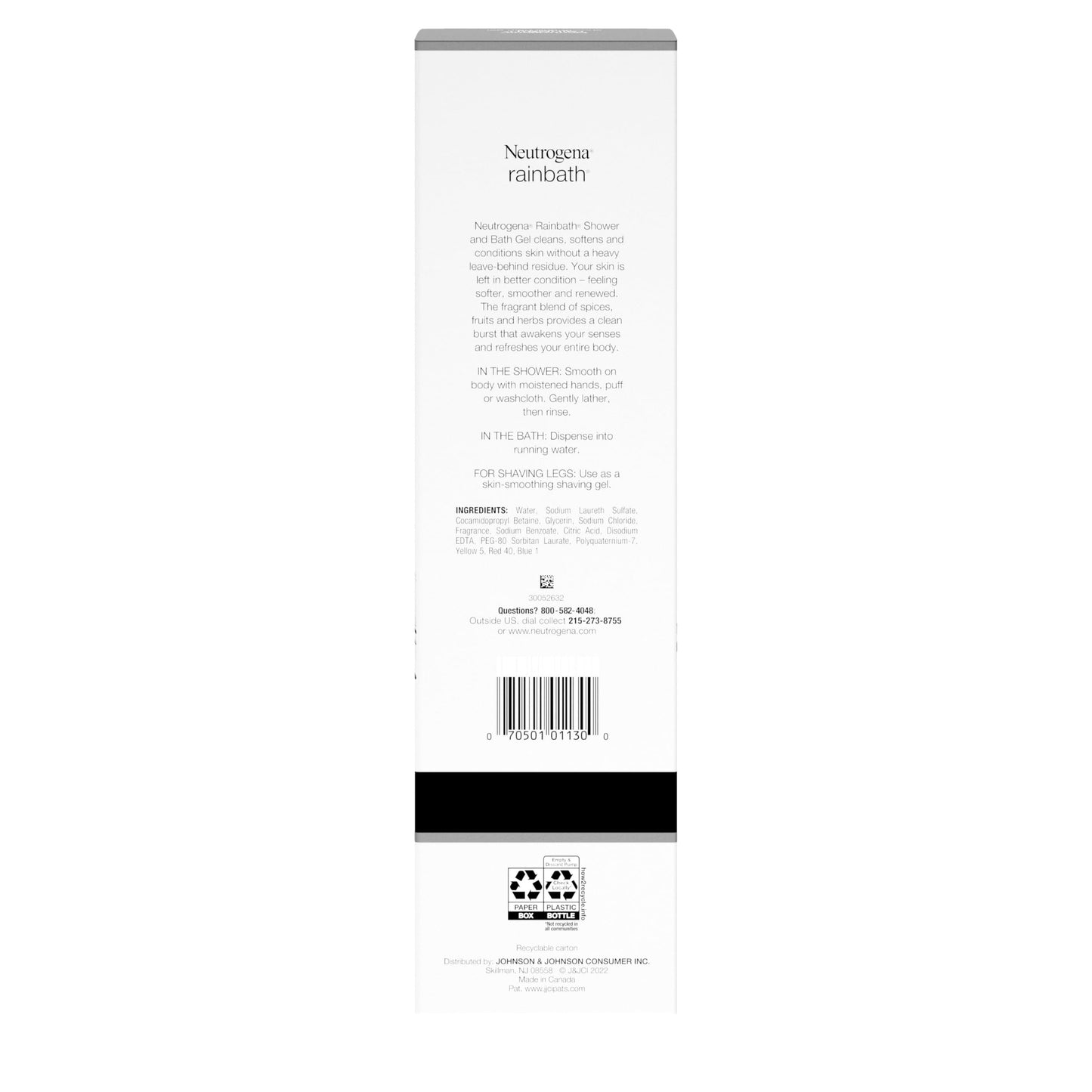Neutrogena Rainbath Cleansing Shower & Bath Gel, Daily Moisturizing Body Wash Cleanser