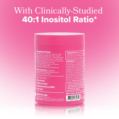 O Positiv FLO Ovarian Health Support - Hormone Balance for Women, Supplement with DIM, Myo & D-Chiro Inositol, Folic Acid - Supports Healthy Ovulation
