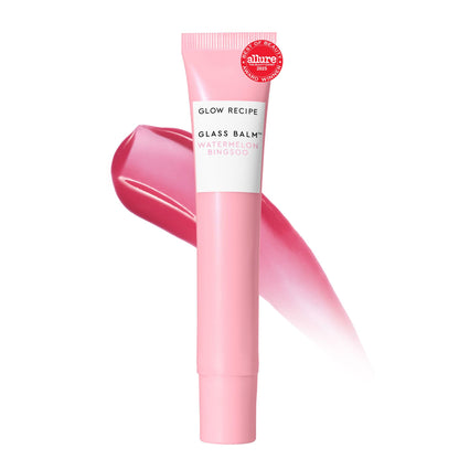 Glow Recipe Glass Balm Lip Treatment - 12Hr Hydrating Lip Balm & Moisturizer with Hyaluronic Acid to Smooth, Plump & Protect from Dryness - Sheer Soft Pink Tint, Watermelon Bingsoo (15 ml) Glow RecipeBuy Supplements Australia