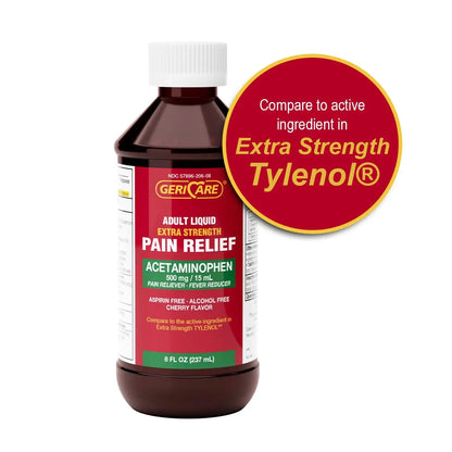 GeriCare Extra Strength Acetaminophen 500 mg Adult Liquid Pain Relief, Fever Reducer, 8 FL OZ (Pack of 1) GeriCareBuy Supplements Australia