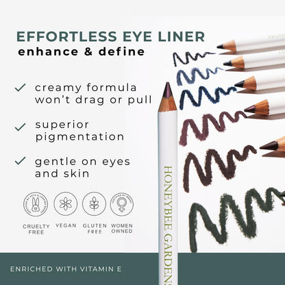 Honeybee Gardens Effortless Eye Liner Pencil, Jet Set Black, Smooth Long-Wearing, Rich Pigment, Vegan & Gluten-Free Honeybee GardensBuy Supplements Australia