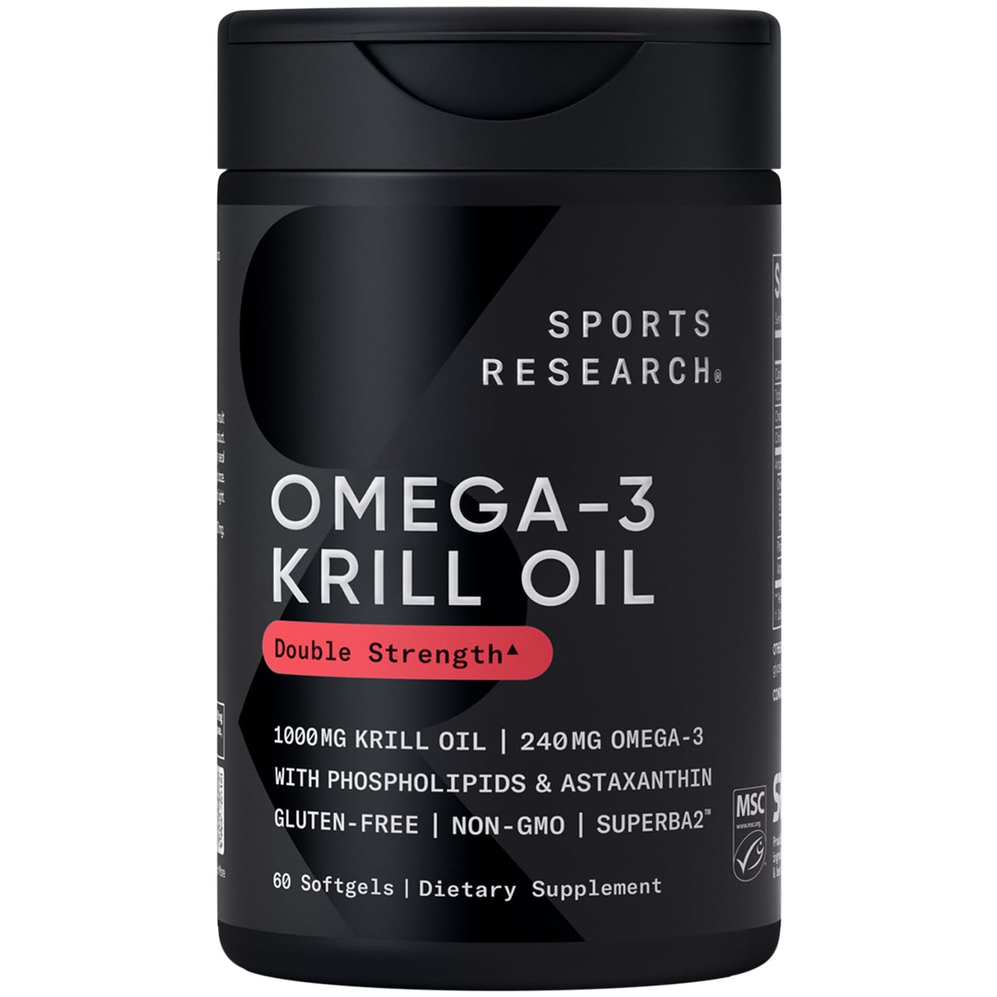 Sports Research Krill Oil Supplement with EPA & DHA Omega 3, Phospholipids & Astaxanthin from Antarctic Krill - Highest Concentration of Krill Oil for Men & Women - 1000mg, 60 Softgel Capsules Sports Research buy supplements Au