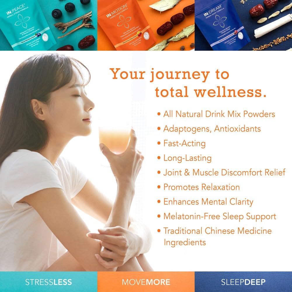 in:TotalWellness - in:Motion Natural Herbal Formula, 20 Serving Pouch, Corydalis, Tumeric, Ginger + 9 More ADAPTOGEN Herbs, Citrus Berry Flavor, 1 Count INTotalWellnessBuy Supplements Australia