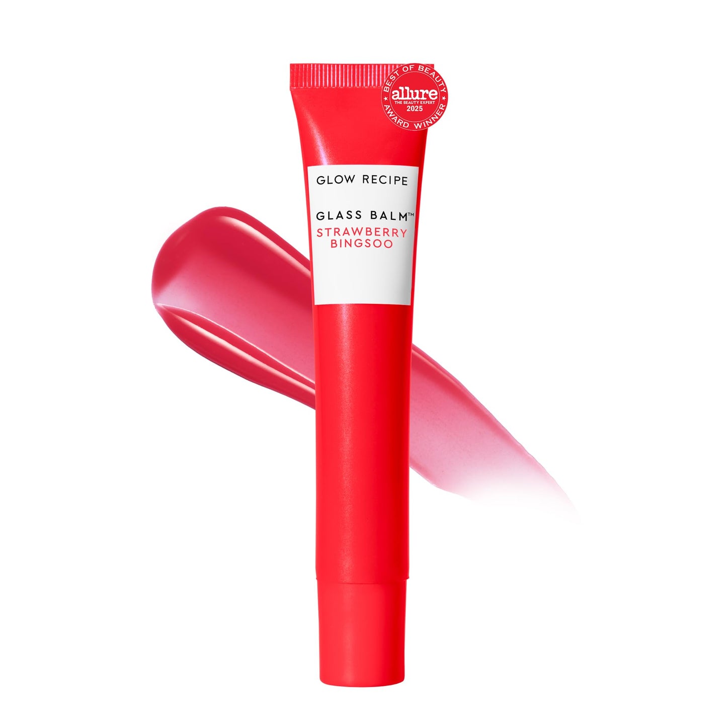 Glow Recipe Glass Balm Lip Treatment - 12Hr Hydrating Lip Balm & Moisturizer with Hyaluronic Acid to Smooth, Plump & Protect from Dryness - Sheer Pinky Red Tint, Strawberry Bingsoo (15 ml) Glow RecipeBuy Supplements Australia