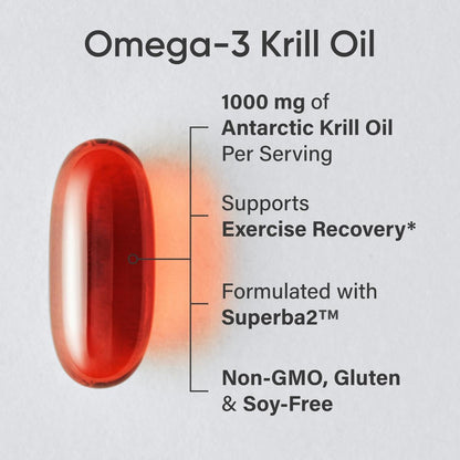 Sports Research Krill Oil Supplement with EPA & DHA Omega 3, Phospholipids & Astaxanthin from Antarctic Krill - Highest Concentration of Krill Oil for Men & Women - 1000mg, 60 Softgel Capsules Sports Research buy supplements Au