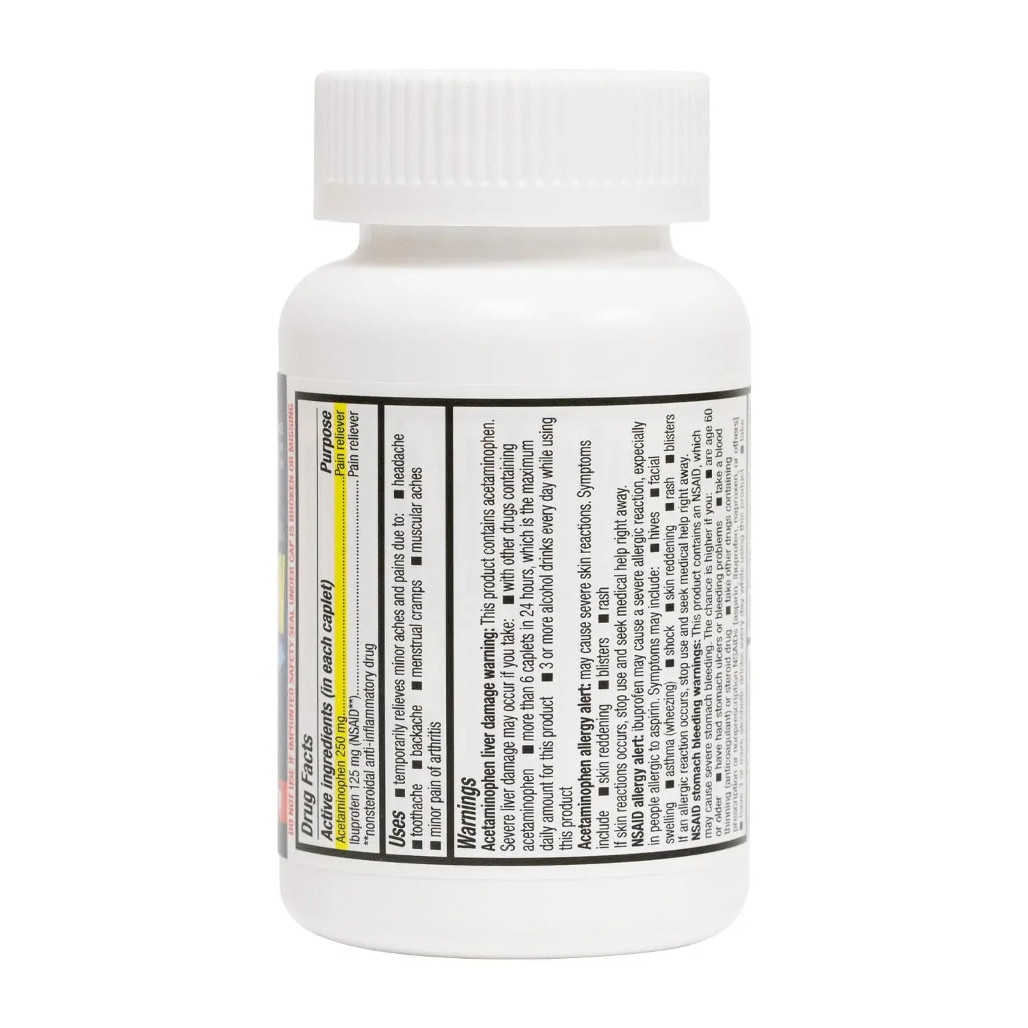 HealthA2Z® Dual Action Pain Relief | Acetaminophen 250mg & Ibuprofen (NSAID) 125mg | Contains Two Medicines | Relief from Headache, Fever & Backache (150 Caplets) HealthA2ZBuy Supplements Australia
