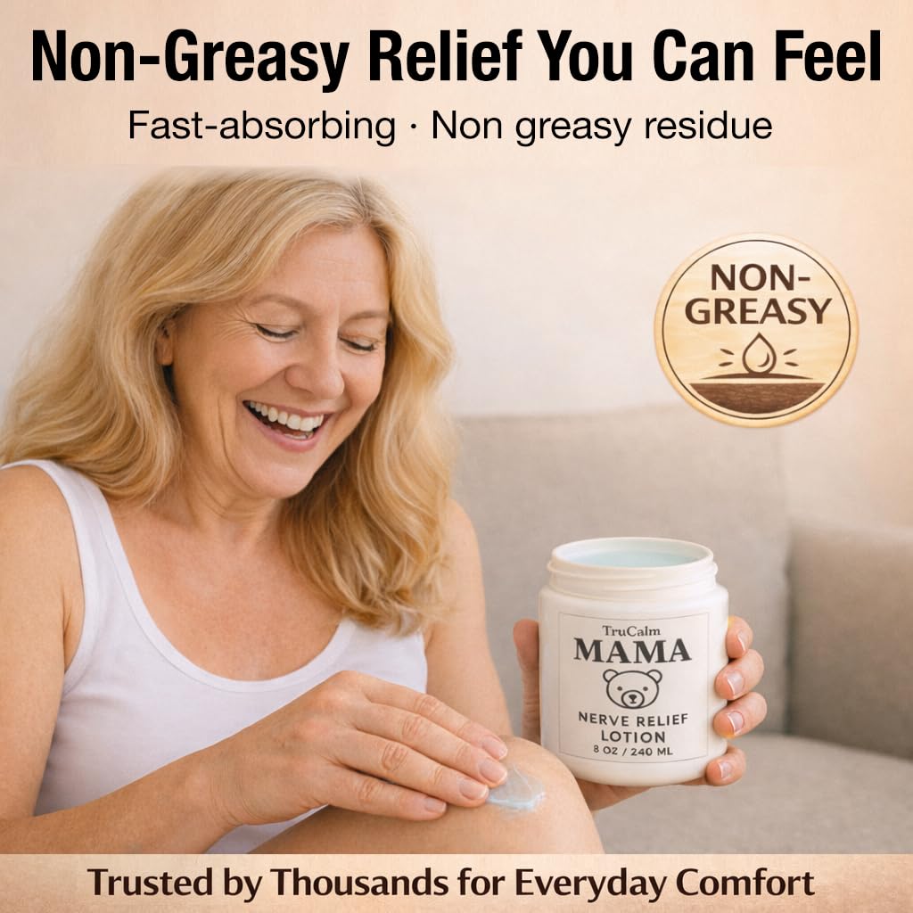 Mama Lotion – Neuropathy Nerve Relief Cream with Magnesium Chloride - Maximum Strength Comfort for Feet, Hands, Legs, Toes - Fast-Absorbing and Non-Greasy Formula for Food and Leg Comfort - 8 Oz TruCalm MamaBuy Supplements Australia