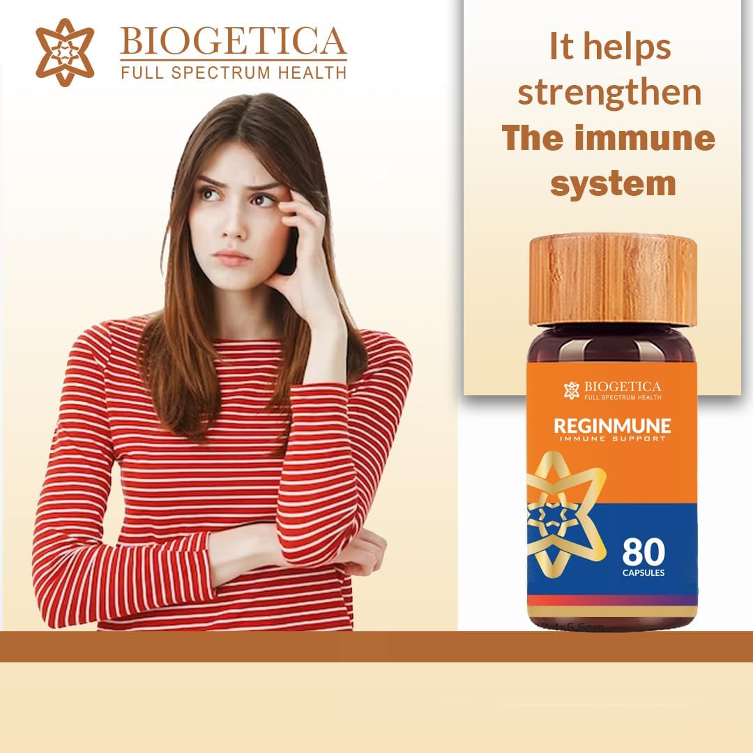 Biogetica Reginmune - Natural Immune Support Care Daily Boost Immune System Booster - 80 Capsules Biogetica buy supplements Au
