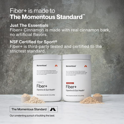 Momentous Fiber+ - Daily Multi-Source Fiber Blend to Support Nutrient Absorption, Natural Energy Production, & Recovery - NSF Certified for Sport - Non-GMO & Gluten-Free
