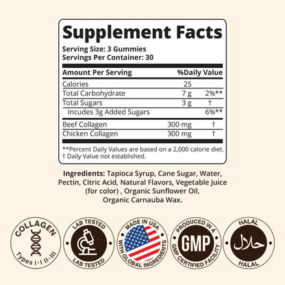 Sakoon nutrition Halal Certified Collagen Peptides Gummies | (Type I, II & III) Collagen Gummies for Women & Men | 90 Naturally Flavoured Strawberry Gummy to Support Hair, Skin, Joints & Nails | USA Sakoon nutrition buy supplements Au