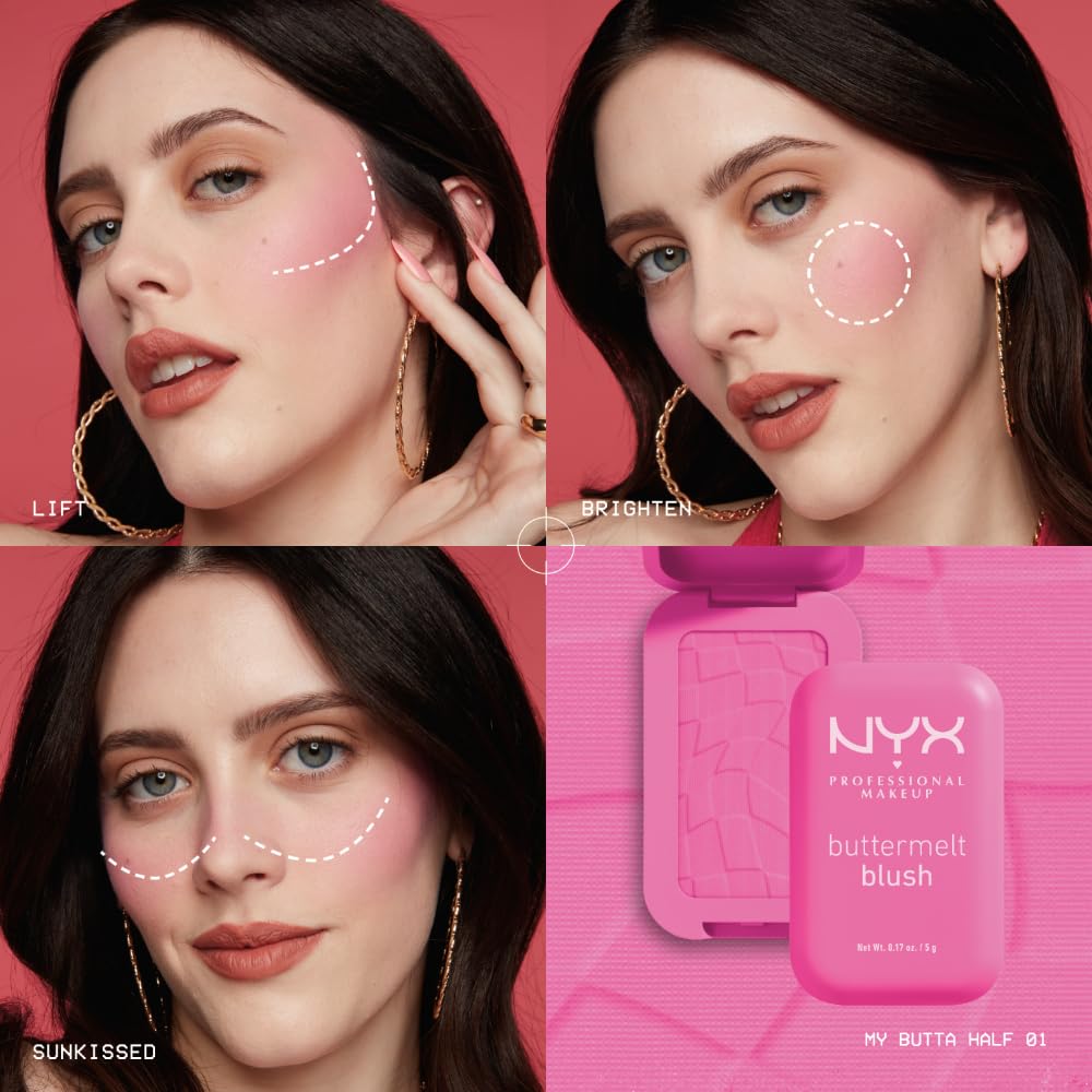NYX PROFESSIONAL MAKEUP Buttermelt Powder Blush, Fade and Transfer-Resistant Blush, Up to 12HR Make Up Wear, Vegan Formula - For The Butta NYX PROFESSIONAL MAKEUPBuy Supplements Australia