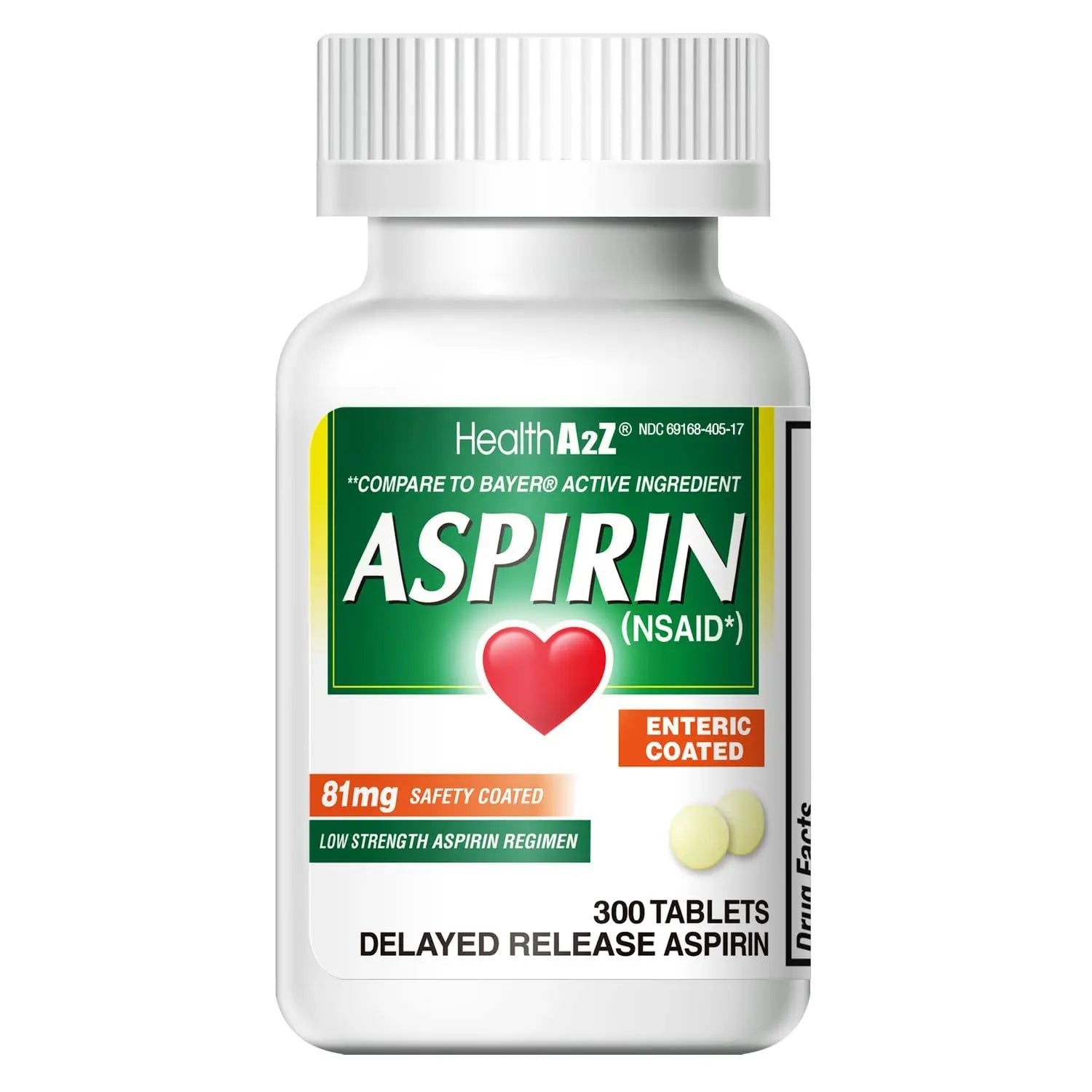 HealthA2Z® Aspirin 81 mg | Low Strength | Enteric Coated | Pain Relief | Reduces Minor Aches Muscle Pain & Cramps | Fever Reducer | Reduces Headache (300 Counts) HealthA2ZBuy Supplements Australia