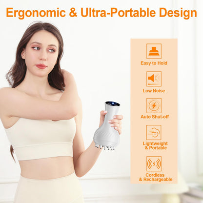 ZY ZERYEW 3-in-1 Handheld Lymphatic Drainage Massager with Red Light, Heat & Vibration - Cordless Anti Cellulite Massage Tool for Body Relaxation, 3 Modes & 9 Speeds for Belly, Legs, Thighs ZY ZERYEW buy supplements Au