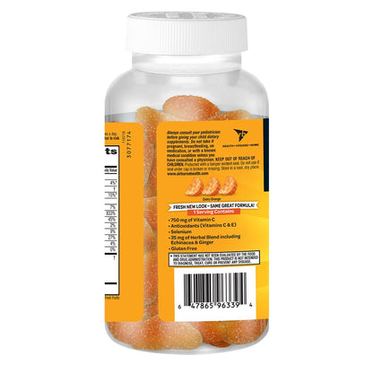 Airborne 750mg Vitamin C Immune Support Supplement Gummies for Adults, Zesty Orange Flavor, Gluten Free Crafted Blend with Powerful Antioxidants Vitamins A C & E, 63 Gummies (3 Pack) AirborneBuy Supplements Australia