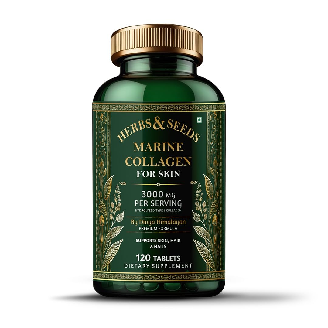 Herbs & Seeds Marine Collagen Pills for Women & Men, 120 Capsules | Type I, II, III, V, X - Hydrolyzed Collagen Peptides with Biotin, Hyaluronic Acid & Vitamin C,E Skin, Hair, Nail & Joint Support HERBS & SEEDS buy supplements Au