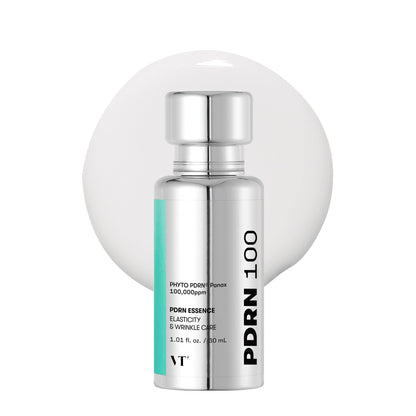 Skincare bottle labeled 'PDRN 100' on a white background