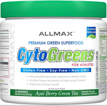 ALLMAX Naturals CytoGreens Super Greens Powder, Premium Green Superfood with Greens, Superfoods, Daily Greens Supplement, Acai Berry Green Tea, 14 Servings ALLMAXBuy Supplements Australia