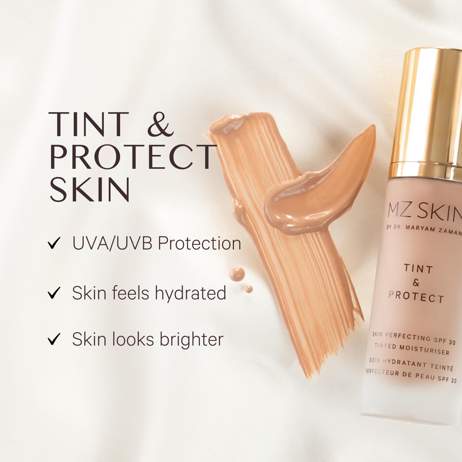 MZ SKIN Tint & Protect Skin Perfecting SPF 30 Tinted Moisturiser 1.01 fl oz | Broad Spectrum UVA/UVB | With Hyaluronic Acid, Kahai Nut Oil & Vitamin C MZ SKIN BY MARYAM ZAMANI MDBuy Supplements Australia