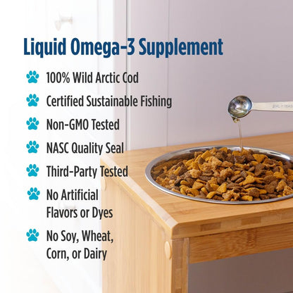 Nordic Naturals Pet Cod Liver Oil, Unflavored - 16 oz - 1048 mg Omega-3 Per Teaspoon - Fish Oil for Dogs with EPA & DHA - Promotes Skin, Coat, & Immune Health Nordic NaturalsBuy Supplements Australia