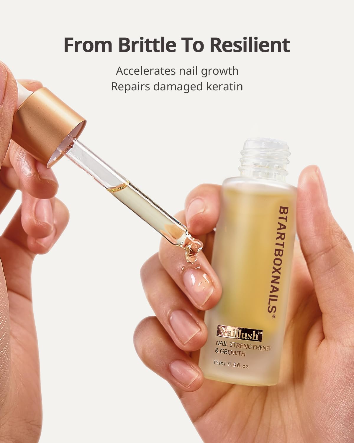 BTArtboxnails Naillush Nail Strengthener & Growth - Repair Damaged Nails, Strengthen Weak & Thin Nails, Extra Strong Nail Growth Treatment