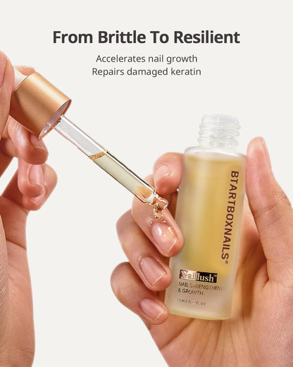 BTArtboxnails Naillush Nail Strengthener & Growth - Repair Damaged Nails, Strengthen Weak & Thin Nails, Extra Strong Nail Growth Treatment