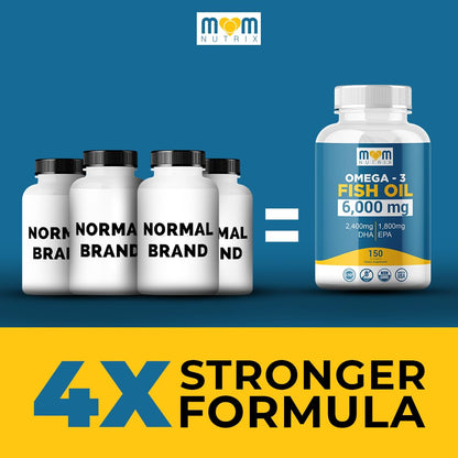 Omega 3 Fish Oil with Maximum EPA DHA - Supports Brain, Liver, Heart & Immunity - Made in The USA - 150 Softgels MOM NUTRIX buy supplements Au