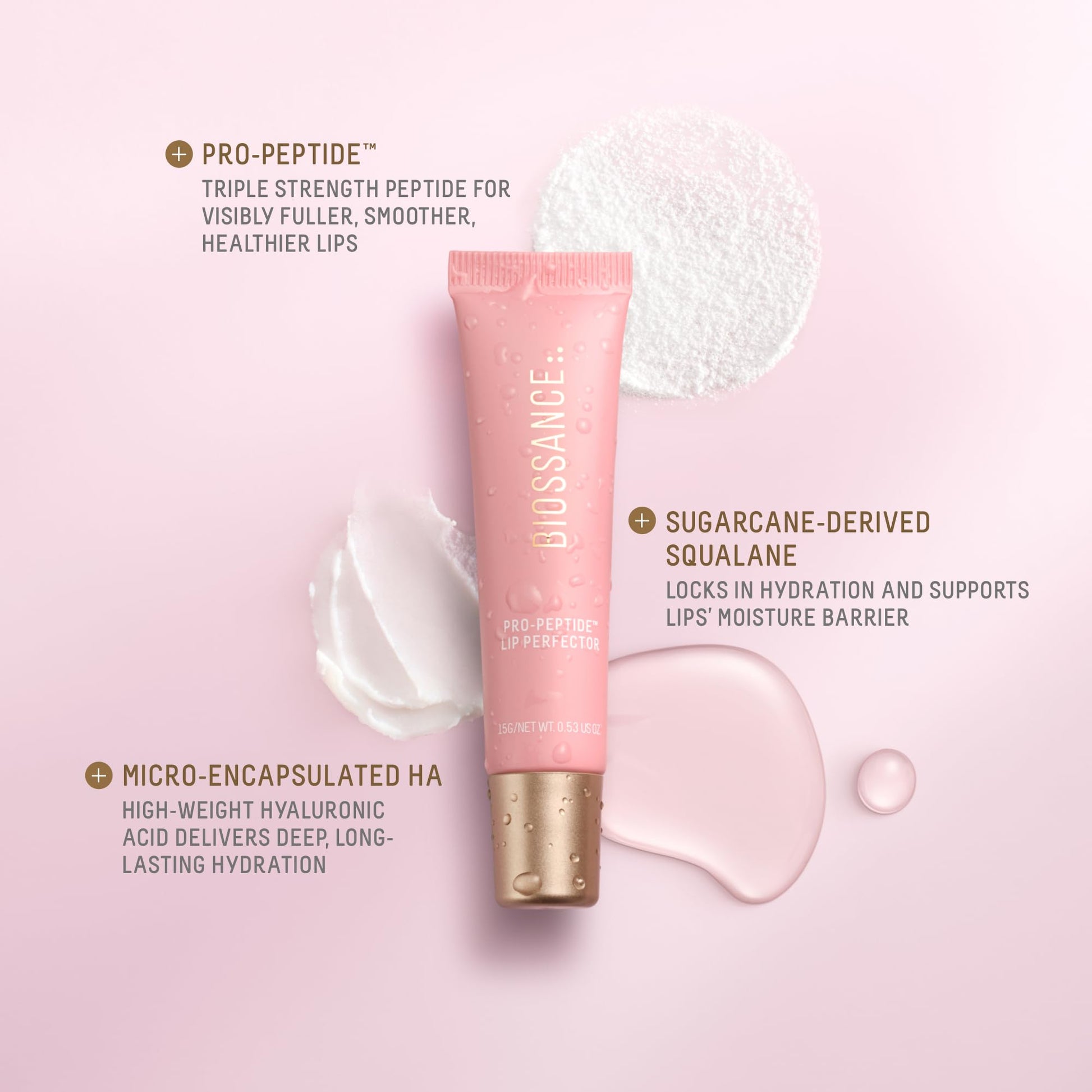 Biossance Pro-Peptide Lip Perfector – Triple-Treat Vegan Lip Balm – Deeply Hydrating with Pro-Peptides & Hyaluronic Acid – Enhances Natural Lip Color – Silky, Glossy Finish in Blush Quartz, Pink BIOSSANCEBuy Supplements Australia