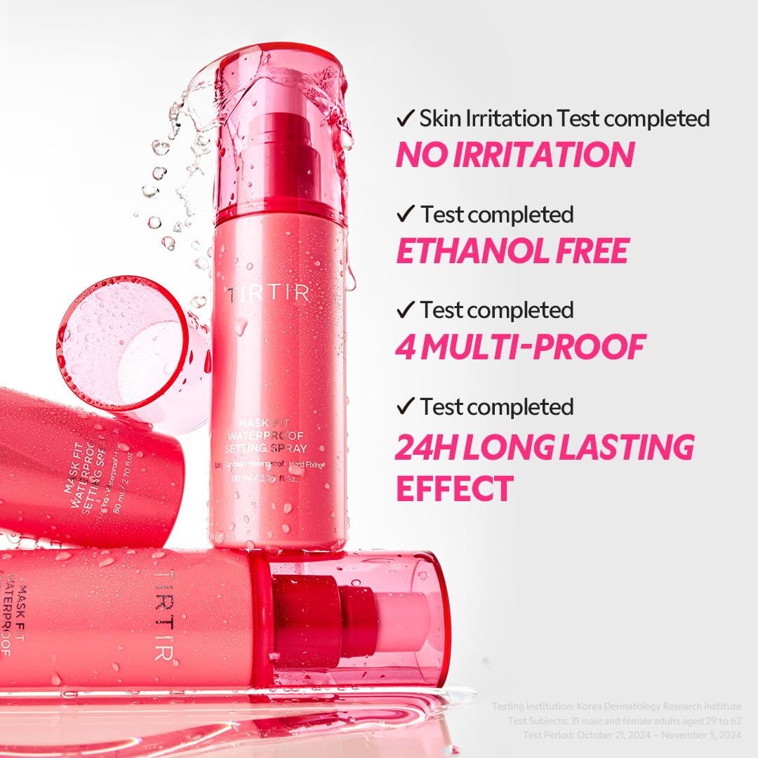 TIRTIR Waterproof Setting Spray – 24 Hour Long Lasting Fix, Sweatproof Water Resistant Makeup Finisher – Ethanol Free, Semi Matte Finish for Oily Skin – Korean Makeup Fixer TIRTIRBuy Supplements Australia
