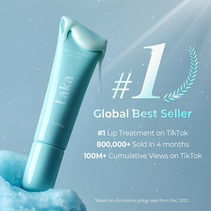 Laka Soothing Prep Lip Mask, Cooling Peel Off Korean Lip Mask, Gentle Exfoliator for Lips