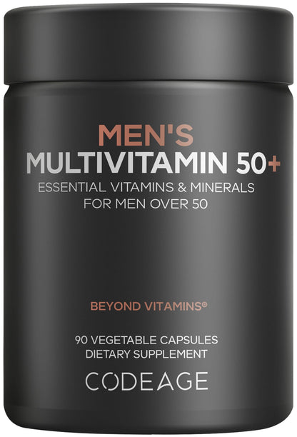 Codeage Men's Multivitamin 50+ Supplement - Essential Vitamins for Men Over 50 Years Old, Minerals, CoQ10, Turmeric, Saw Palmetto, Maca, Panax Ginseng, Probiotics & Botanicals - Non-GMO - 90 Capsules CodeageBuy Supplements Australia