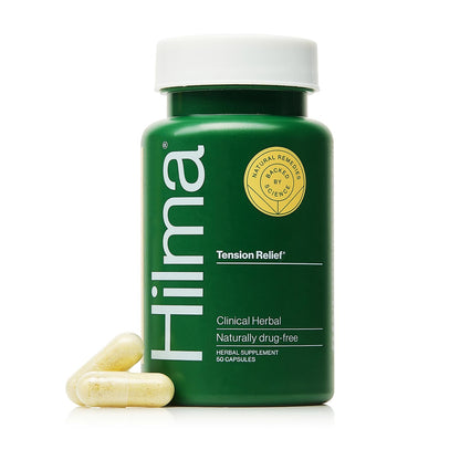 Hilma Natural Tension Headache Relief, Supplements with Magnesium, Boswellia and Feverfew, 50 Vegan Capsules HilmaBuy Supplements Australia