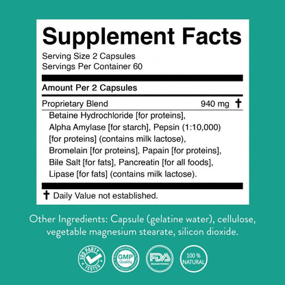 Nature's Sunshine Food Enzymes - Digestive Support with Prebiotics and Probiotics for Gut Health - Digestive Enzyme Supplement for Digestive Health