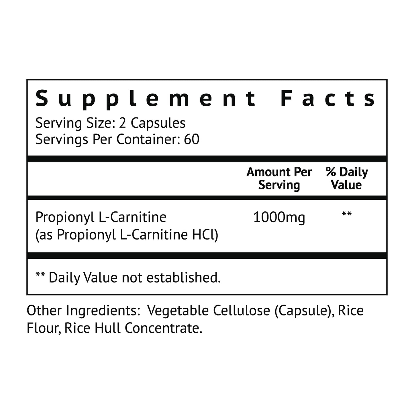 Biolor High Absorption Propionyl-L-Carnitine (PLCAR) No Artificial Fillers - Effective Propionyl L Carnitine HCL Supplement to Support Blood Circulation - 120 Capsules