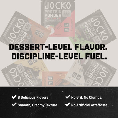 Jocko Fuel Whey Protein Powder, Vanilla Milkshake, 22g Protein, Digestive Enzymes + Probiotic Blend, No Sugar Added, with Essential Amino Acids + Electrolyte Minerals, 28 Servings