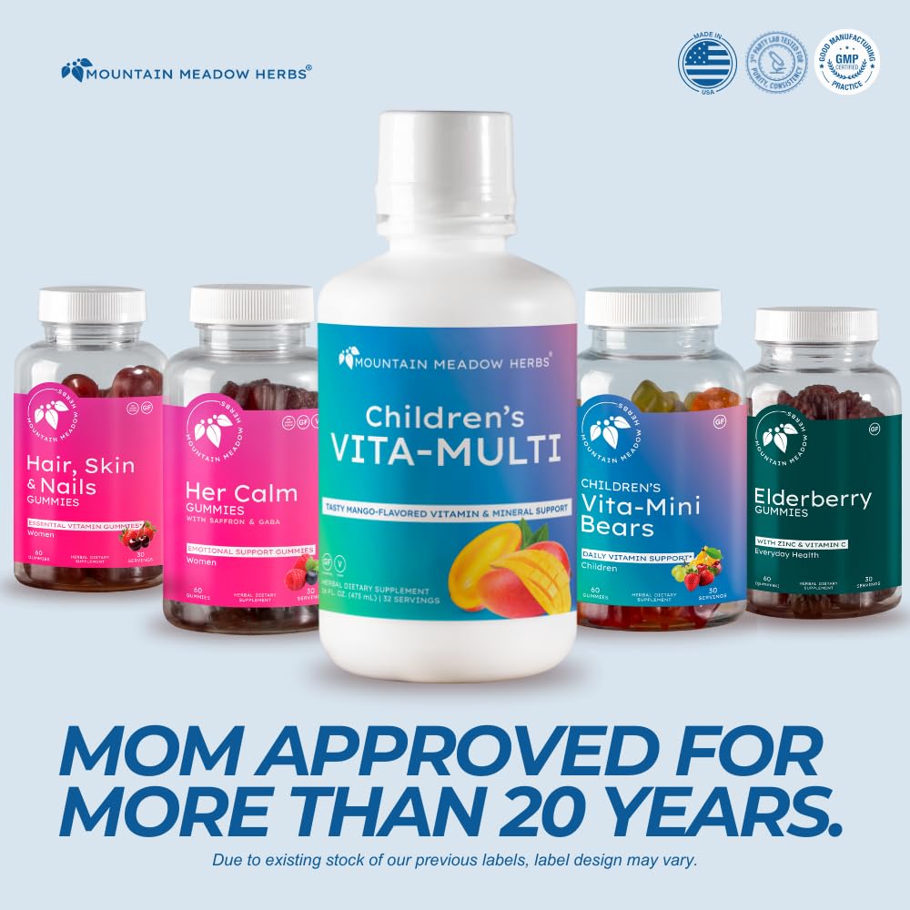 Mountain Meadow Herbs Children's Vita-Multi: Blended Vitamin & Mineral Supplement - Fast Absorbing Liquid Kids Vitamins with Fruits, Greens, and Eye-Protecting Lutein (16 oz.) Mountain Meadow HerbsBuy Supplements Australia