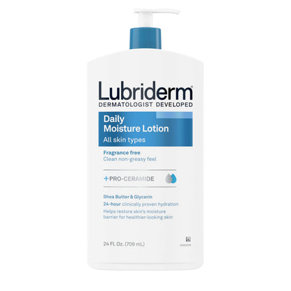 Lubriderm Fragrance Free Daily Moisture Lotion + Pro-Ceramide, Shea Butter & Glycerin