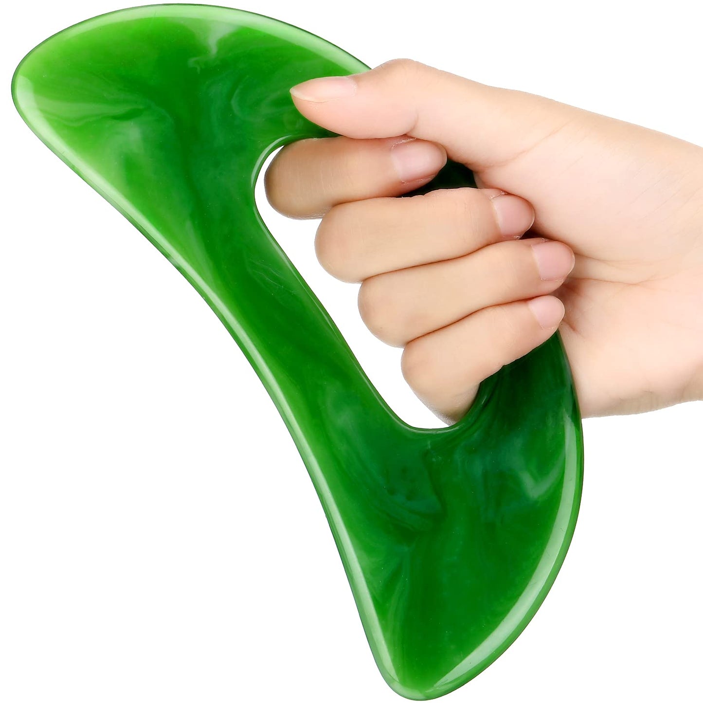 Gua Sha Massage Tool with Handle Resin Massage Tools Lymphatic Drainage Massager Body Shaping Gua Sha Tools for Full Body Men Women Birthday Festival Holiday Present (Green) BBTO buy supplements Au