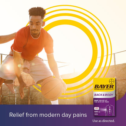 Bayer Back & Body 500mg Aspirin Plus Caffeine for Powerful Pain Relief, 200 Coated Caplets Bayer buy supplements Au