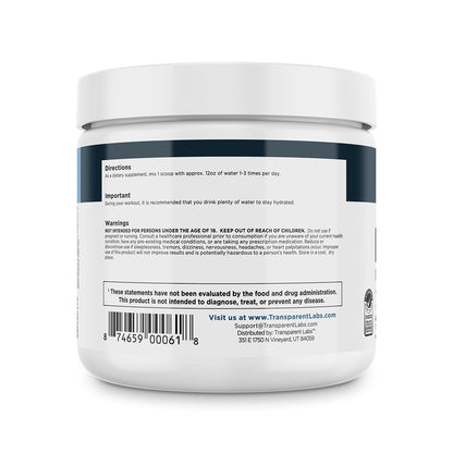 Transparent Labs Hydrate Naturally Sweetened Electrolytes Powder - Hydration Powder Electrolytes with Coconut Water, Calcium, Taurine, & Potassium