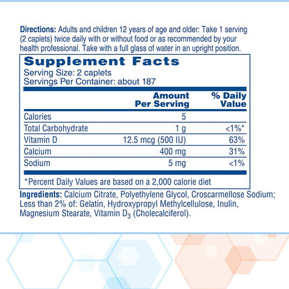 Citracal Petites- Calcium Citrate with Vitamin D3, Bone Health Support, Calcium Supplement for Ages 12+, 375 Count (Packaging May Vary)